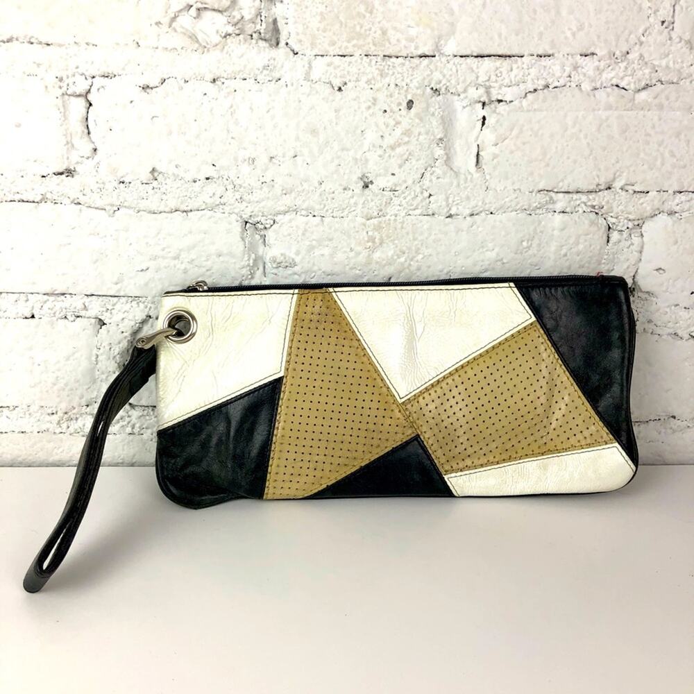 Y2K Hobo Patchwork Abstract Wristlet
